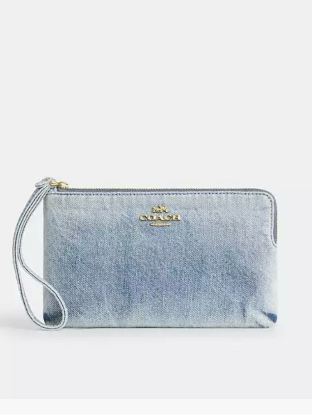 Coach Denim Wristlet with Gold Hardware - Picture 6 of 6